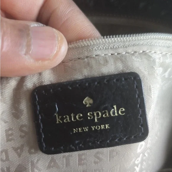 Kate Spade Ostrich Leather Travel Tote Handbag Women Black Pebbled Bow Large - Picture 15 of 16